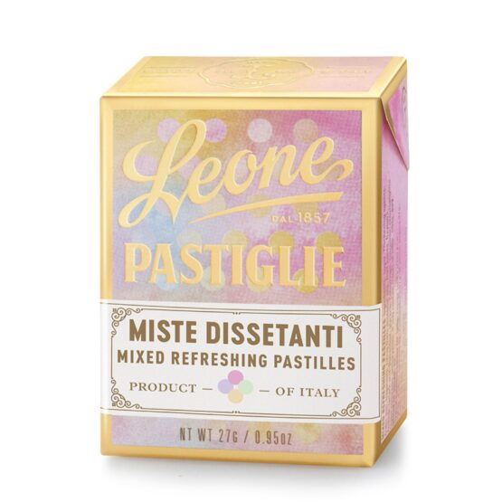 A tin of Pastiglie Leone Miste Dissetanti Pastilles