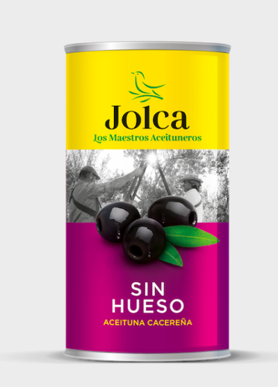 a can of Jolca Pitted Black Olives