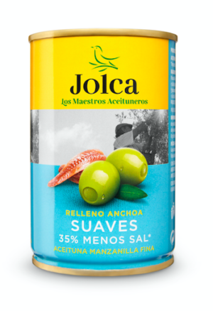 Jolca Anchovy Stuffed Manzanilla Olive, 30% less salt