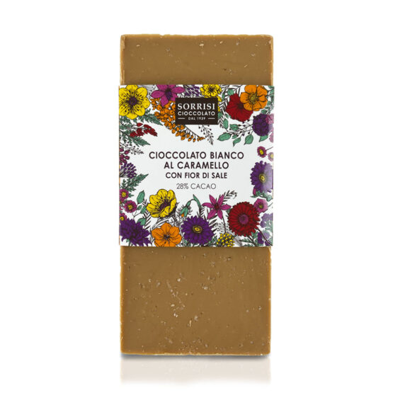 WHITE CHOCOLATE WITH SALTED CARAMEL & FLOWER SALT