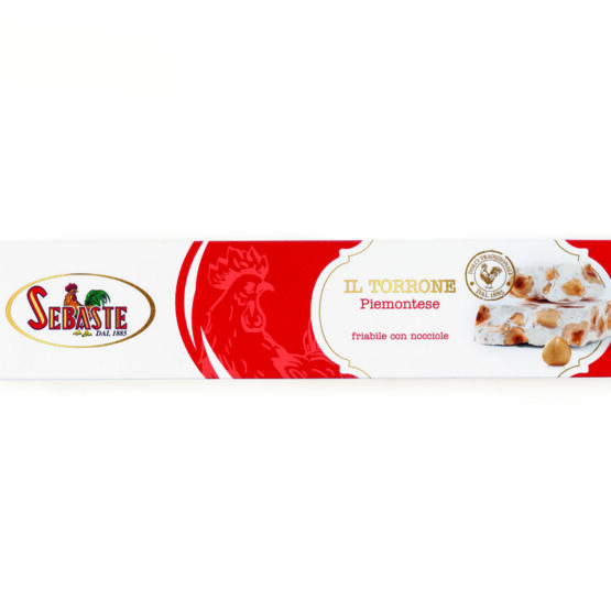 Hard Nougat with hazelnuts in a box