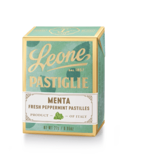 A tin of Pastiglie Leone Mint Pastilles
