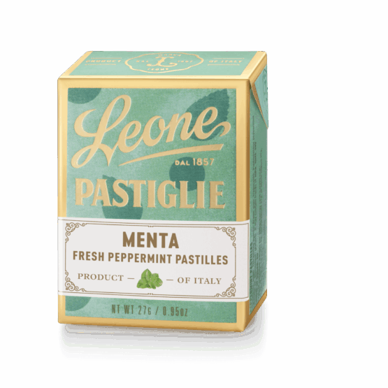 A tin of Pastiglie Leone Mint Pastilles