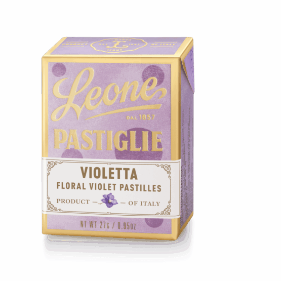 A tin of Pastiglie Leone Violet Pastilles