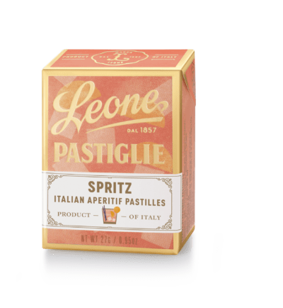 A tin of Pastiglie Leone Spritz Pastilles