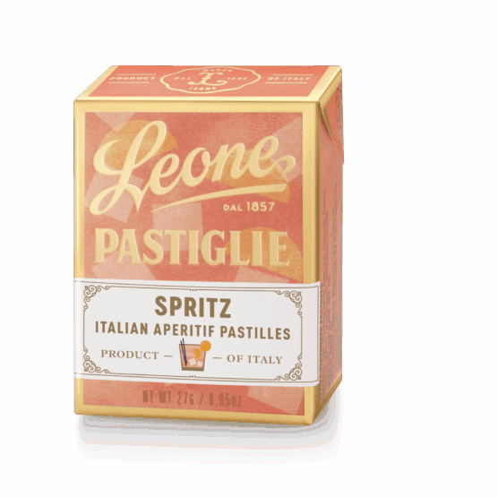 A tin of Pastiglie Leone Spritz Pastilles