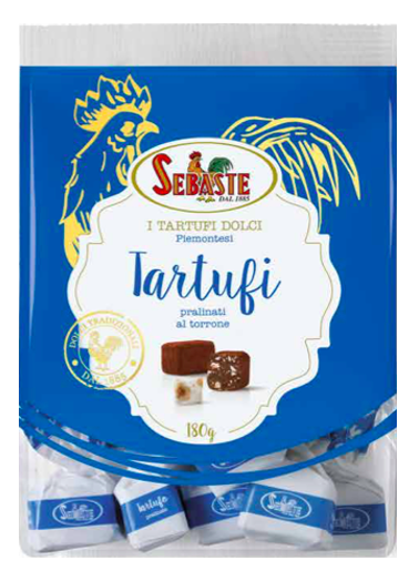 Truffles with pieces of nougat